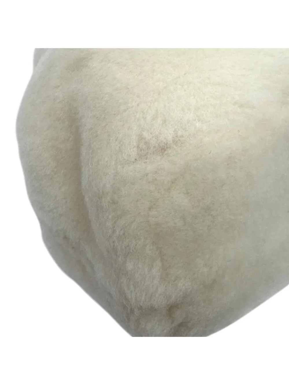 Miu Miu Sheepfur with Logo Plate Shearling 2-Way Handbag White